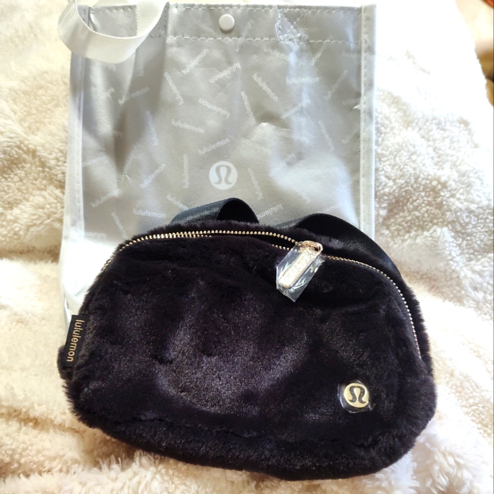 lululemon athletica Black Furry Women's Bag NWT
